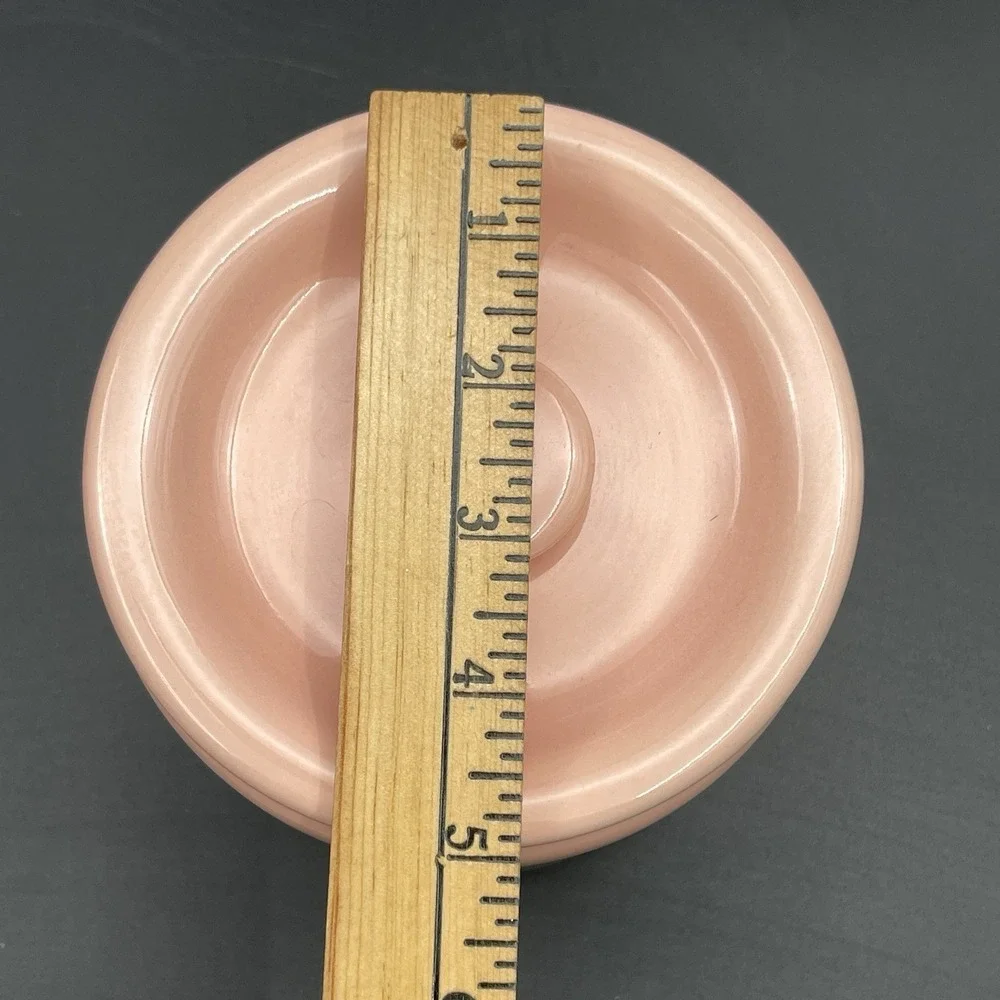 Gaetano Pottery Calif USA Peach Coral Tea Sugar Canister w Lid Vintage